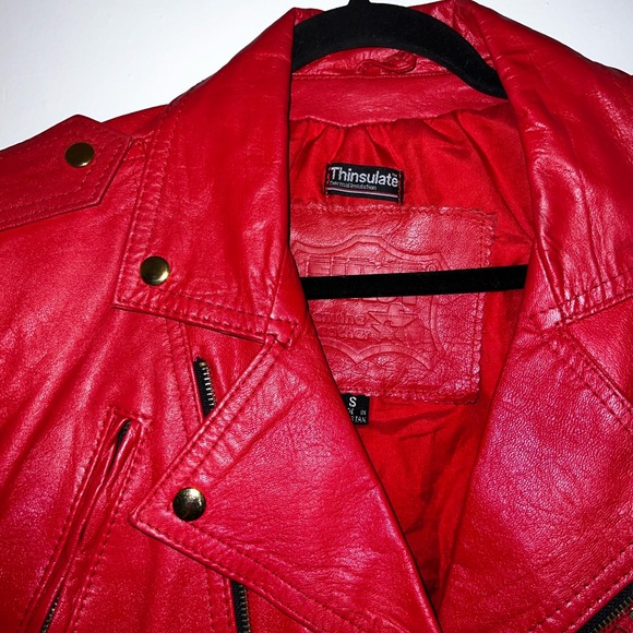 Vintage Genuine Leather red jacket - Picture 3 of 16